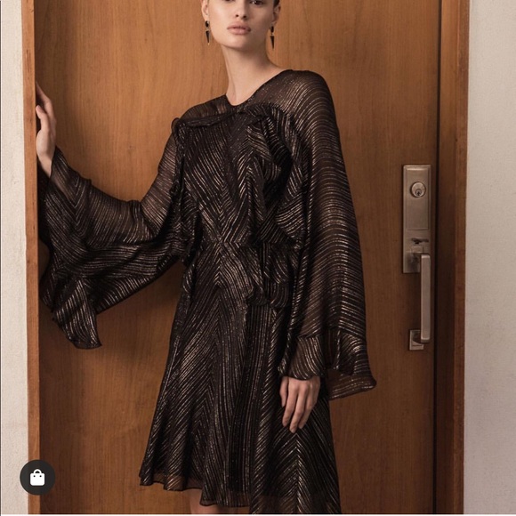 BCBGMAXAZRIA Crew Neck Stripes A-line Nylon dress - Picture 6 of 7